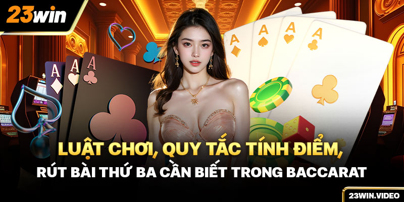 Luật chơi, quy tắc tính điểm, rút bài thứ ba cần biết trong Baccarat